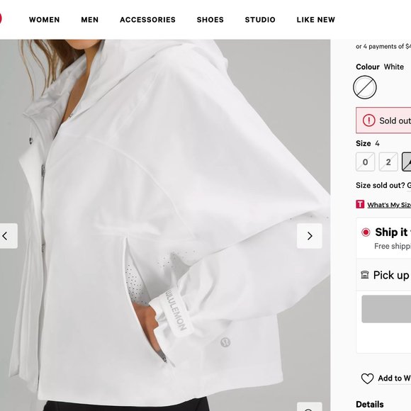 Lululemon Rain Chaser Crop Jacket in Mystified White Opal Multi - Picture 3 of 4